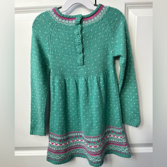 Jojo Maman Bebe Knitted Fair Isle Sweater Dress (Size 4-5) - Picture 2 of 4